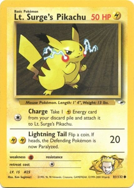 Lt. Surge's Pikachu (81/132) [Gym Heroes]