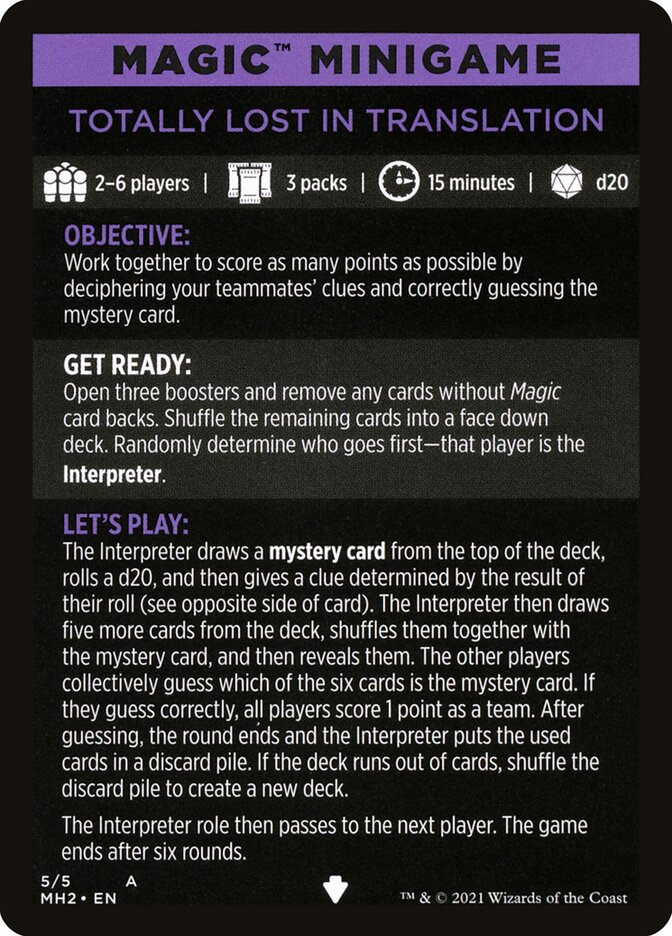 Totally Lost in Translation (Magic Minigame) [Modern Horizons 2 Minigame] (MMH2 5)