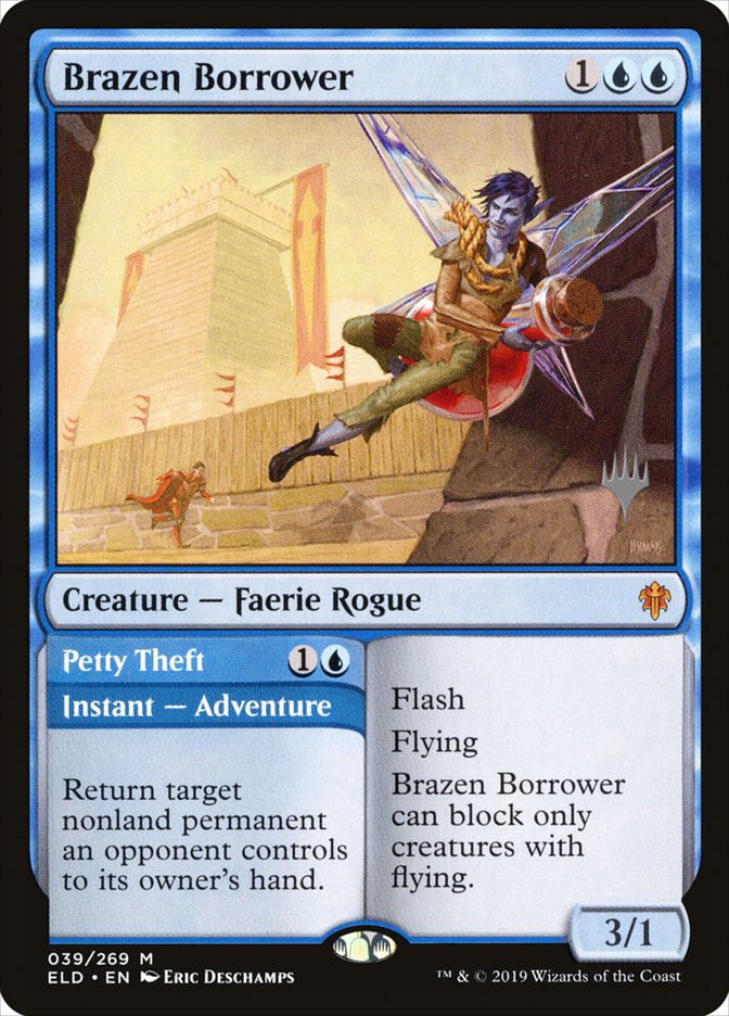 Brazen Borrower // Petty Theft (Promo Pack) [Throne of Eldraine Promos] (PELD 39P)