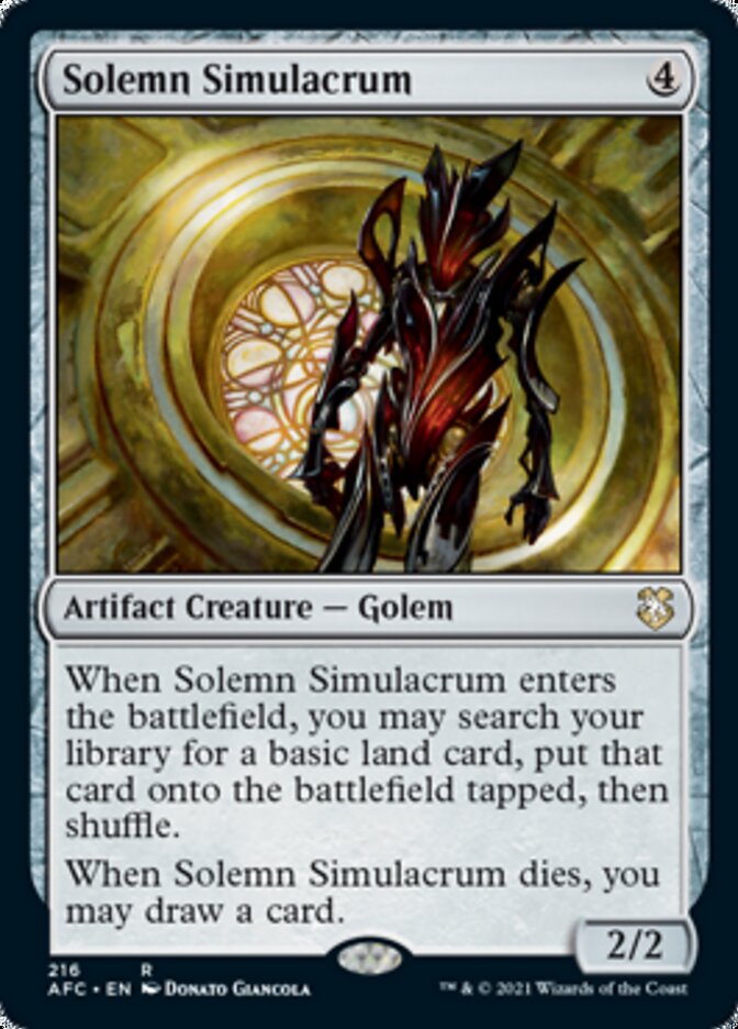 Solemn Simulacrum [Dungeons & Dragons: Adventures in the Forgotten Realms Commander] (AFC 216)