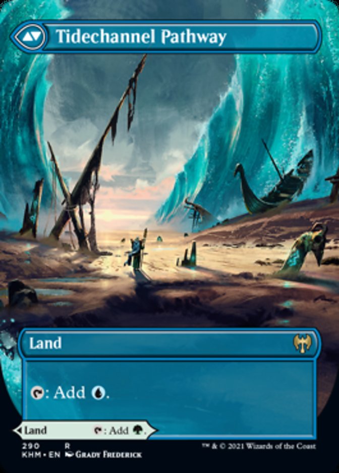 Barkchannel Pathway // Tidechannel Pathway (Extended Art) [Kaldheim] (KHM 290)