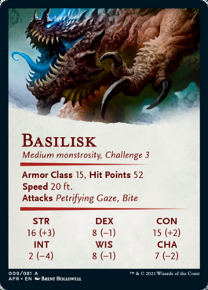 Basilisk Art Card [Dungeons & Dragons: Adventures in the Forgotten Realms Art Series] (AAFR 9)