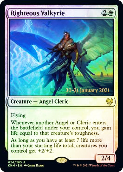 Righteous Valkyrie  [Kaldheim Prerelease Promos] (PKHM 24)