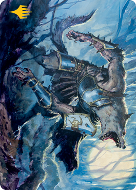 Moonrage Brute Art Card (Gold-Stamped Signature) [Innistrad: Midnight Hunt Art Series] (AMID 14)