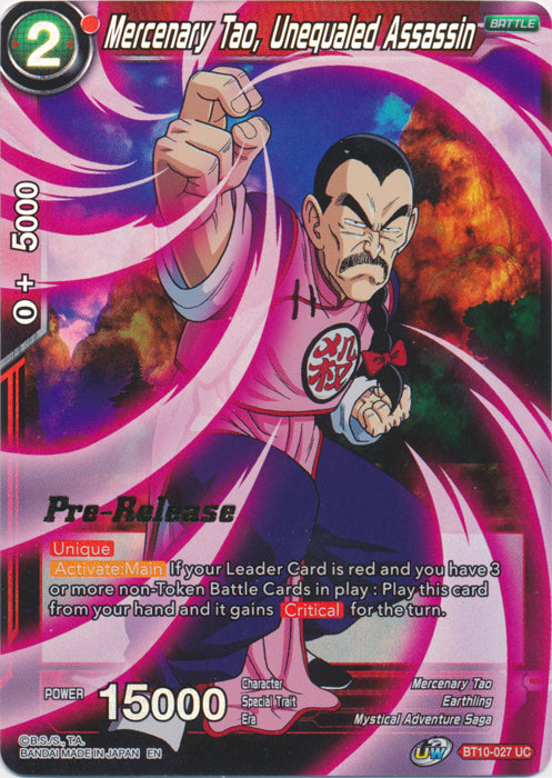 Mercenary Tao, Unequaled Assassin [BT10-027]