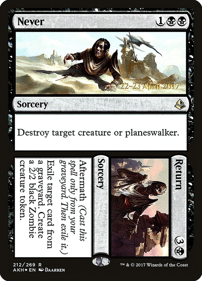 Never // Return  (Prerelease) [Amonkhet Prerelease Promos] (PAKH 212S)