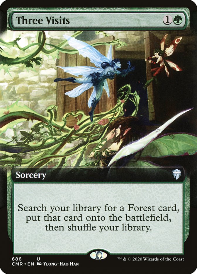 Three Visits (Extended Art) [Commander Legends] (CMR 686)
