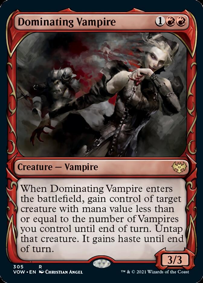 Dominating Vampire (Showcase Fang Frame) [Innistrad: Crimson Vow] (VOW 305)