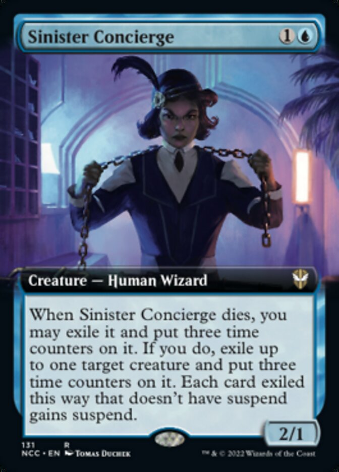 Sinister Concierge (Extended Art) [Streets of New Capenna Commander] (NCC 131)