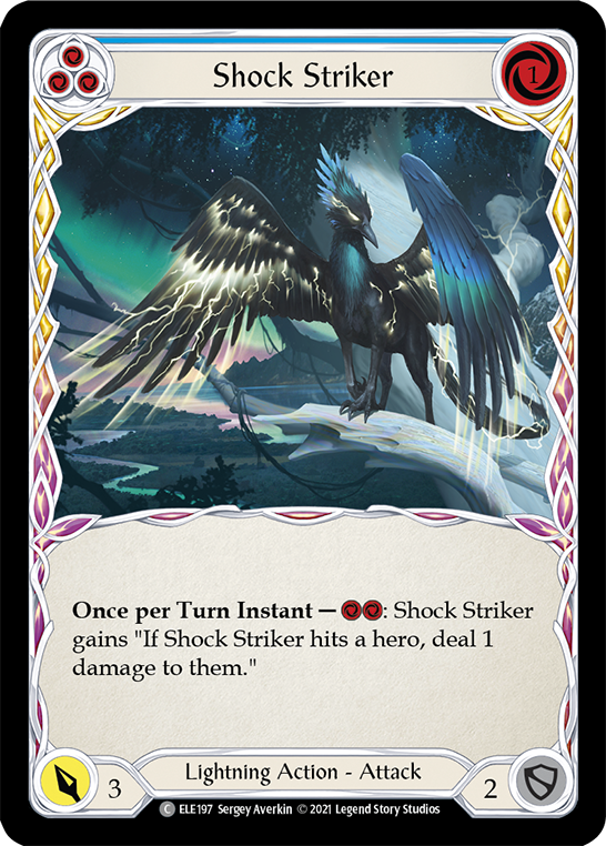 Shock Striker (Blue) [ELE197] 1st Edition Rainbow Foil