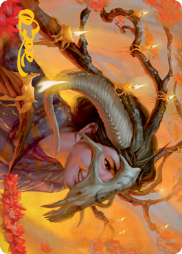 Hedgewitch's Mask Art Card (Gold-Stamped Signature) [Innistrad: Midnight Hunt Art Series] (AMID 17)