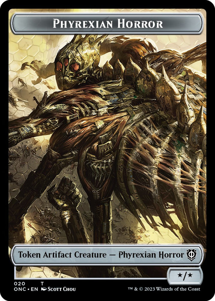 Phyrexian Wurm // Phyrexian Horror Double-Sided Token [Phyrexia: All Will Be One Commander]