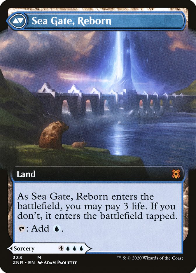 Sea Gate Restoration // Sea Gate, Reborn (Extended Art) [Zendikar Rising] (ZNR 333)