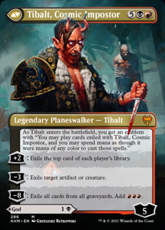 Valki, God of Lies // Tibalt, Cosmic Impostor (Borderless) [Kaldheim] (KHM 286)