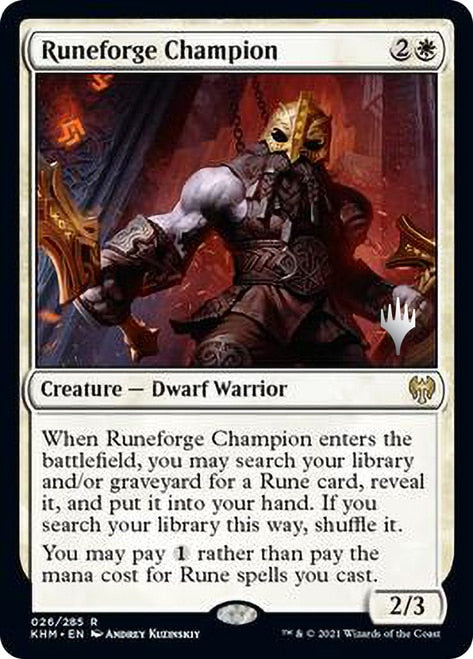 Runeforge Champion [Kaldheim Promo Pack] (PKHM 26)