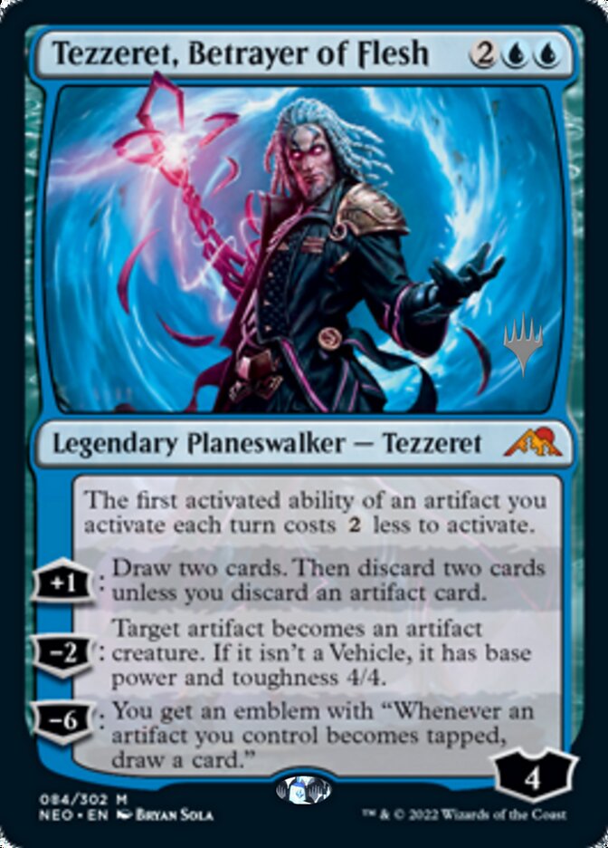 Tezzeret, Betrayer of Flesh (Promo Pack) [Kamigawa: Neon Dynasty Promos] (PNEO 84)