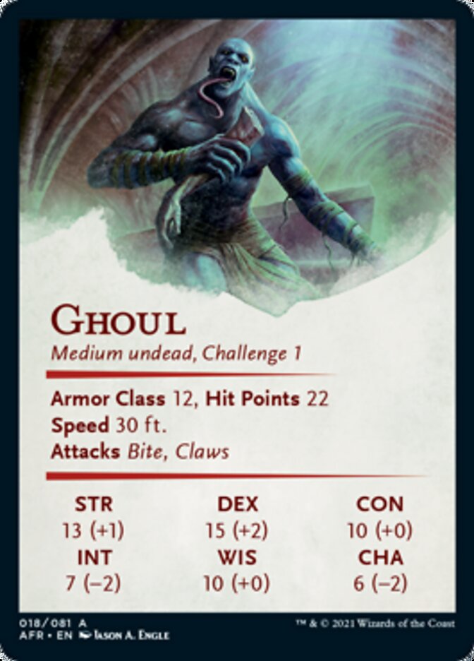 Ghoul Art Card (Gold-Stamped Signature) [Dungeons & Dragons: Adventures in the Forgotten Realms Art Series] (AAFR 18)