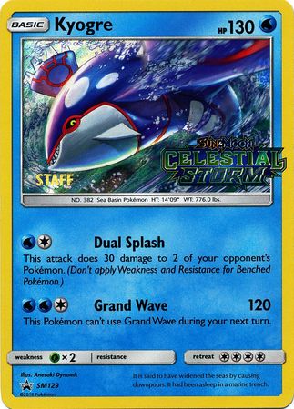 Kyogre (Staff Prerelease Promo) (SM129) [Sun & Moon: Black Star Promos]