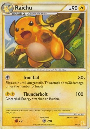 Raichu (19/30) [HeartGold & SoulSilver: Trainer Kit - Gyarados & Raichu]