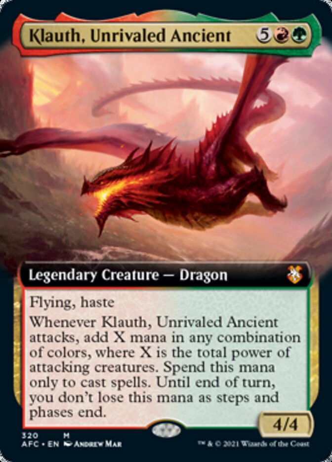 Klauth, Unrivaled Ancient (Extended) [Dungeons & Dragons: Adventures in the Forgotten Realms Commander] (AFC 320)