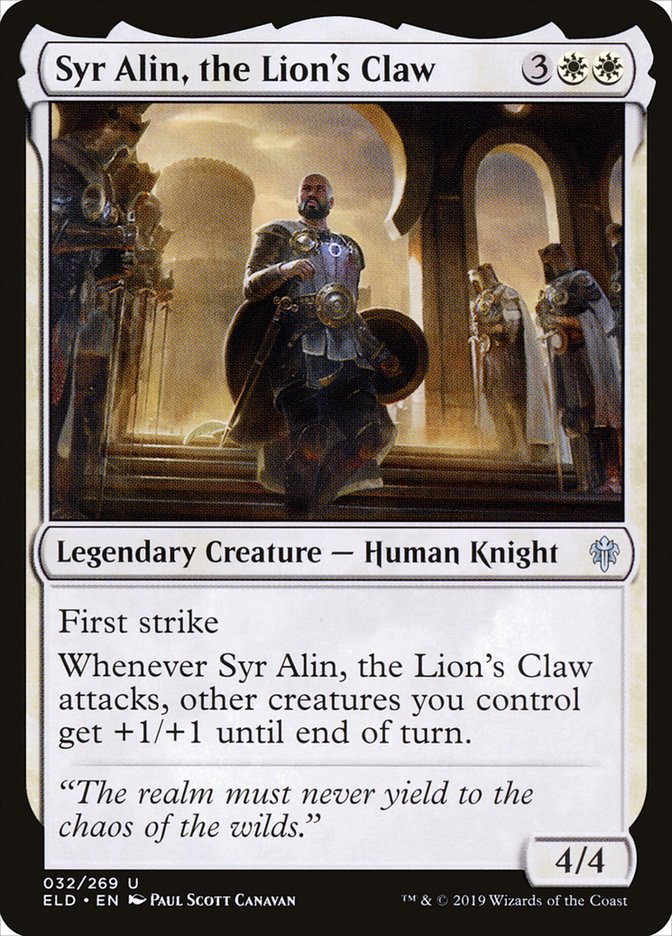 Syr Alin, the Lion's Claw [Throne of Eldraine] (ELD 32)