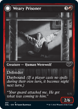 Weary Prisoner // Wrathful Jailbreaker [Innistrad: Double Feature] (DBL 451)
