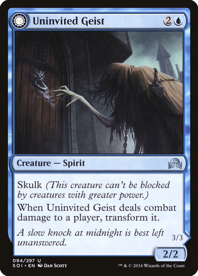 Uninvited Geist // Unimpeded Trespasser [Shadows over Innistrad] (SOI 94)