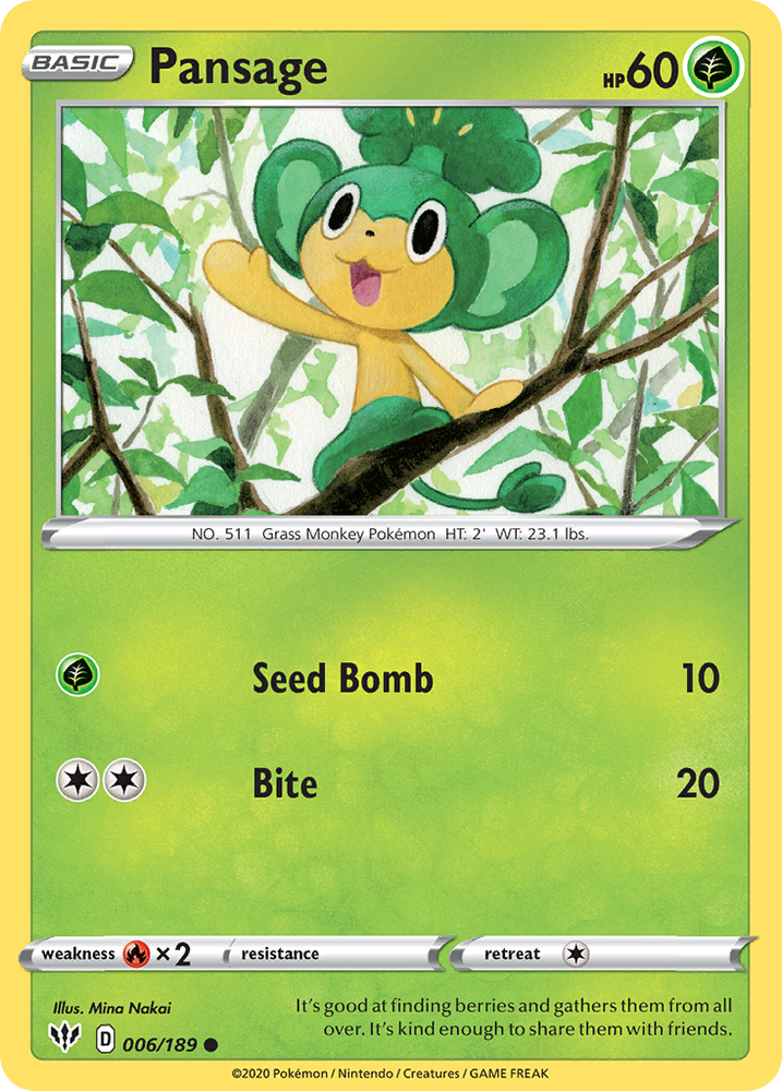 Pansage (6/189) [Sword & Shield: Darkness Ablaze]