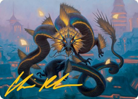 Ao, the Dawn Sky 1 Art Card (Gold-Stamped Signature) [Kamigawa: Neon Dynasty Art Series] (ANEO 25)