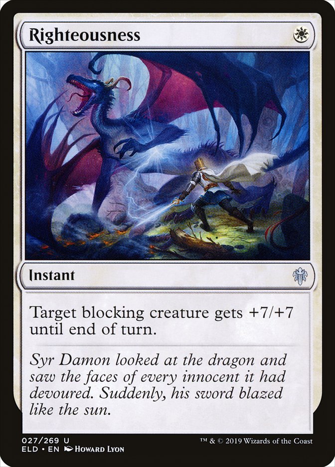 Righteousness [Throne of Eldraine] (ELD 27)