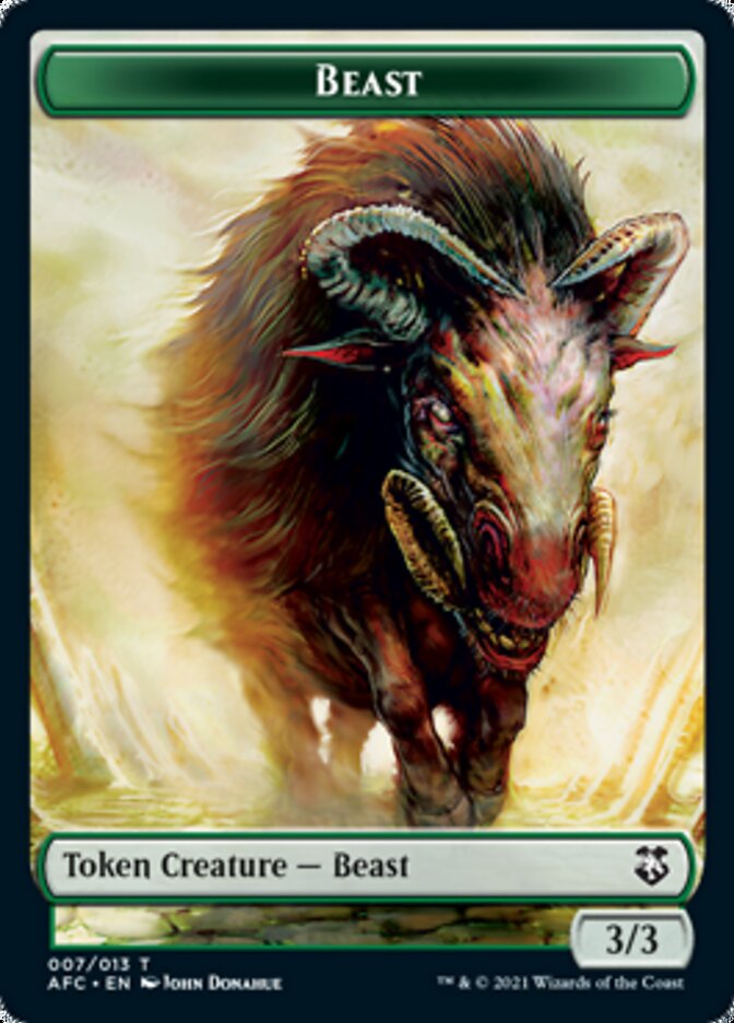 Beast // Dragon Spirit Double-sided Token [Dungeons & Dragons: Adventures in the Forgotten Realms Commander Tokens] (TAFC 7)