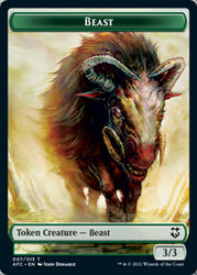 Beast // Dragon Spirit Double-sided Token [Dungeons & Dragons: Adventures in the Forgotten Realms Commander Tokens] (TAFC 7)