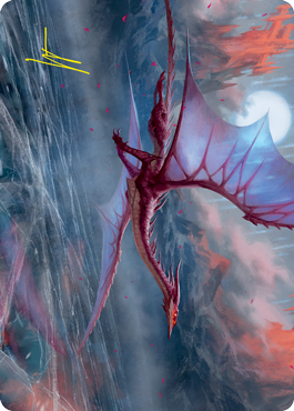 Manaform Hellkite Art Card (Gold-Stamped Signature) [Innistrad: Crimson Vow Art Series] (AVOW 46)