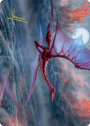 Manaform Hellkite Art Card (Gold-Stamped Signature) [Innistrad: Crimson Vow Art Series] (AVOW 46)
