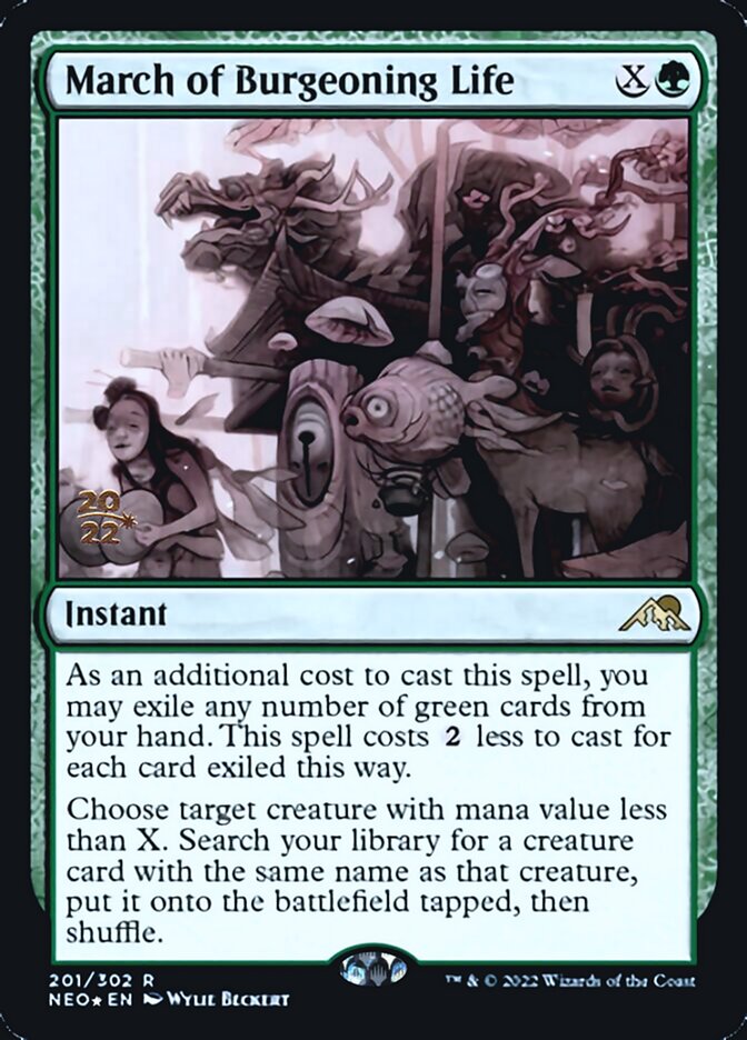 March of Burgeoning Life [Kamigawa: Neon Dynasty Prerelease Promos] (PNEO 201)