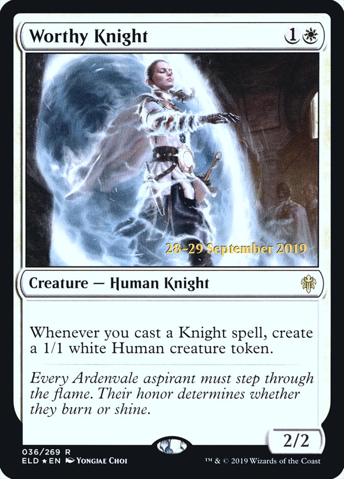 Worthy Knight  [Throne of Eldraine Prerelease Promos] (PELD 36S)