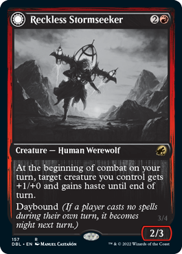 Reckless Stormseeker // Storm-Charged Slasher [Innistrad: Double Feature] (DBL 157)