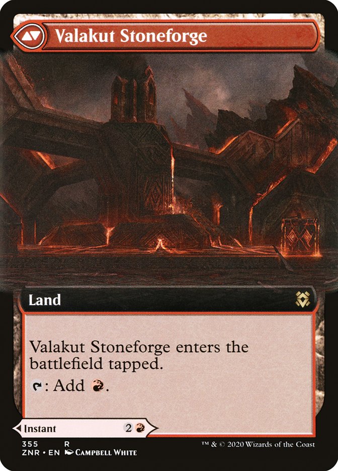 Valakut Awakening // Valakut Stoneforge (Borderless) [Zendikar Rising] (ZNR 355)