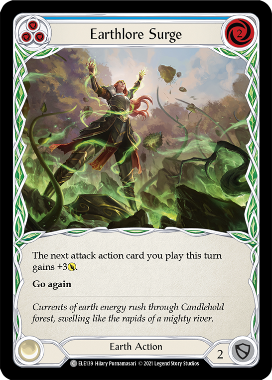 Earthlore Surge (Blue) [ELE139] 1st Edition Rainbow Foil
