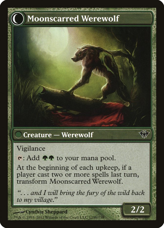 Scorned Villager // Moonscarred Werewolf [Dark Ascension] (DKA 125)