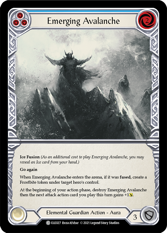 Emerging Avalanche (Blue) [ELE027] 1st Edition Rainbow Foil