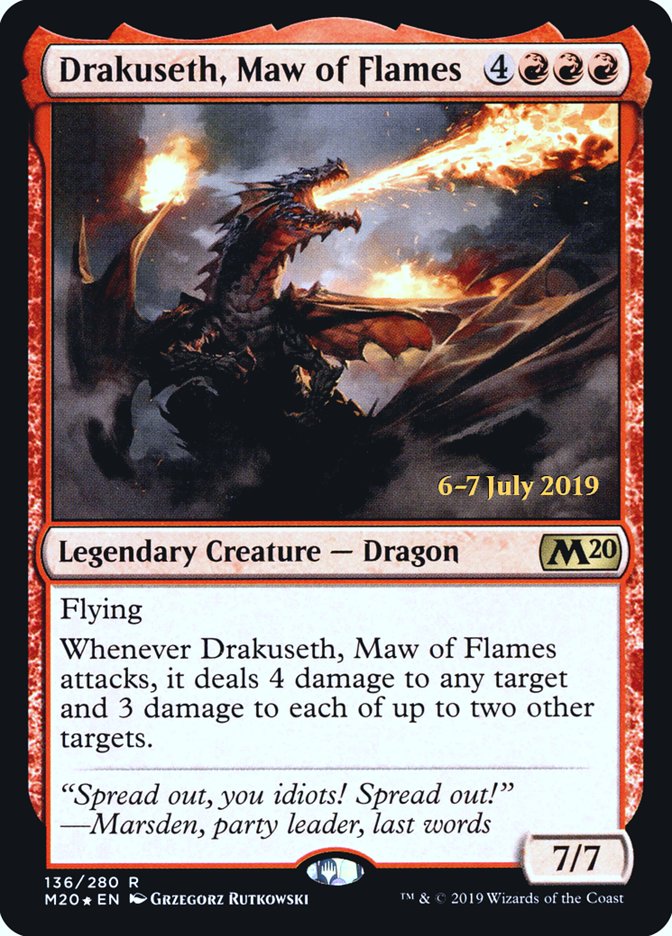 Drakuseth, Maw of Flames  [Core Set 2020 Prerelease Promos] (PM20 136S)