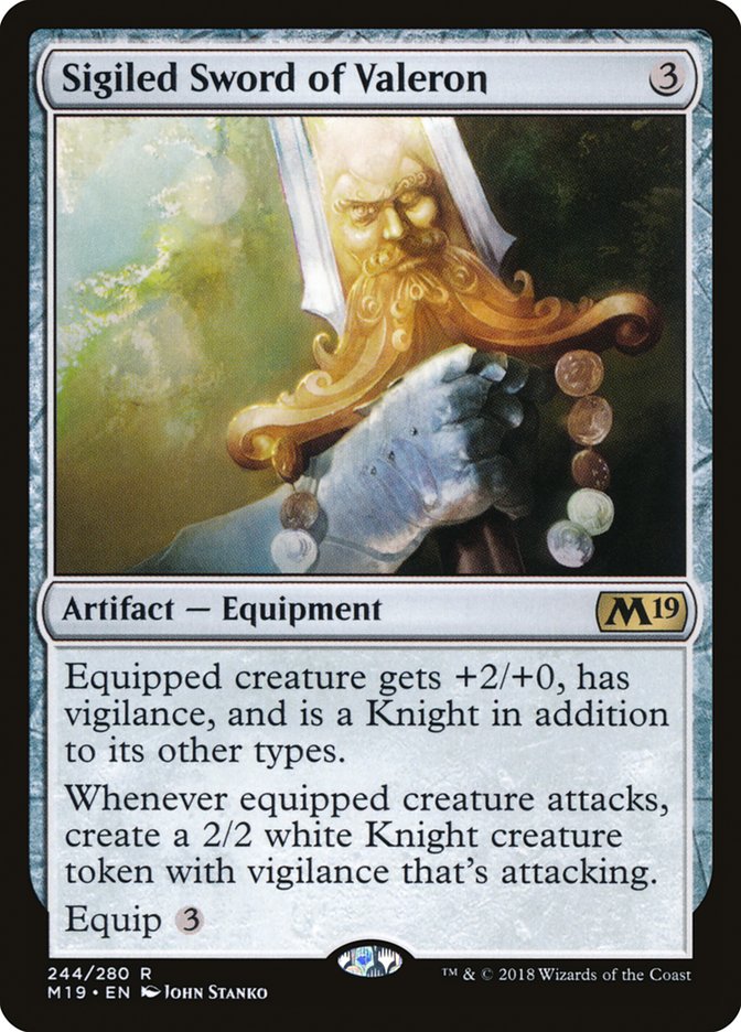 Sigiled Sword of Valeron [Core Set 2019] (M19 244)