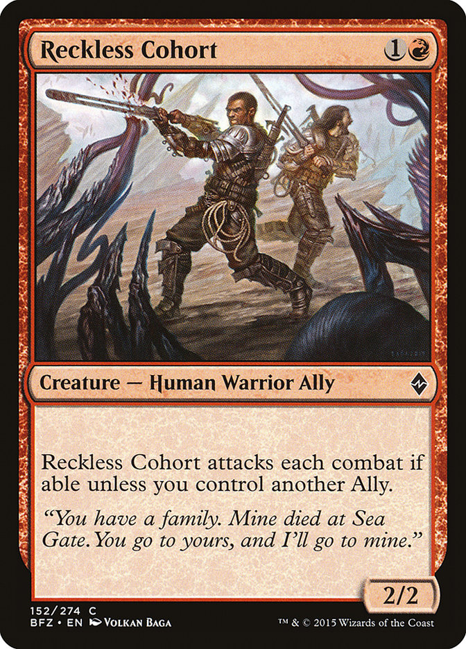 Reckless Cohort [Battle for Zendikar] (BFZ 152)