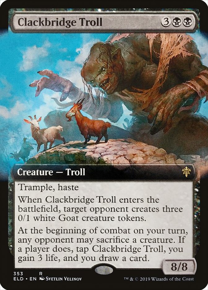 Clackbridge Troll (Extended Art) [Throne of Eldraine] (ELD 353)
