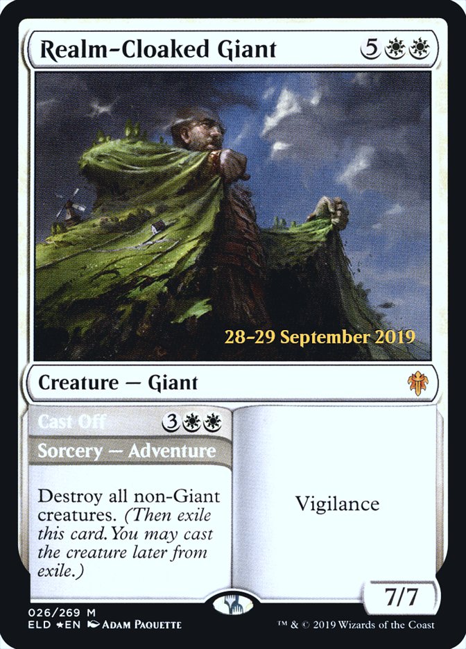 Realm-Cloaked Giant // Cast Off  [Throne of Eldraine Prerelease Promos] (PELD 26S)