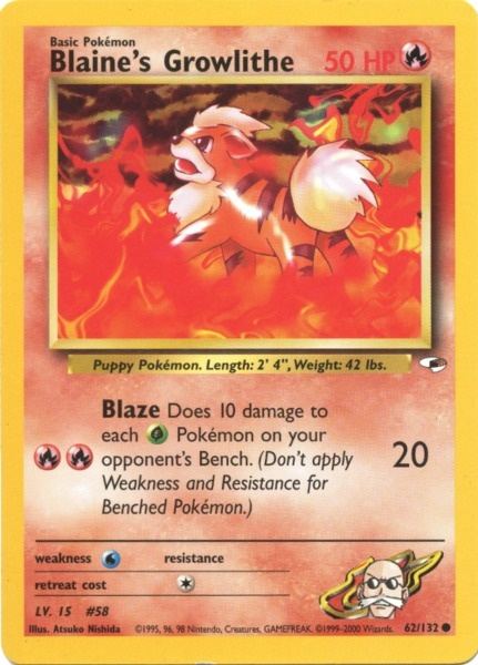 Blaine's Growlithe (62/132) [Gym Heroes]