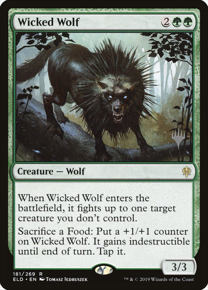 Wicked Wolf (Promo Pack) [Throne of Eldraine Promos] (PELD 181P)