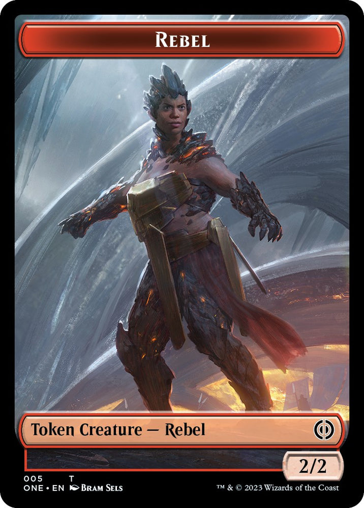Rebel // Goblin Double-Sided Token [Phyrexia: All Will Be One Commander]