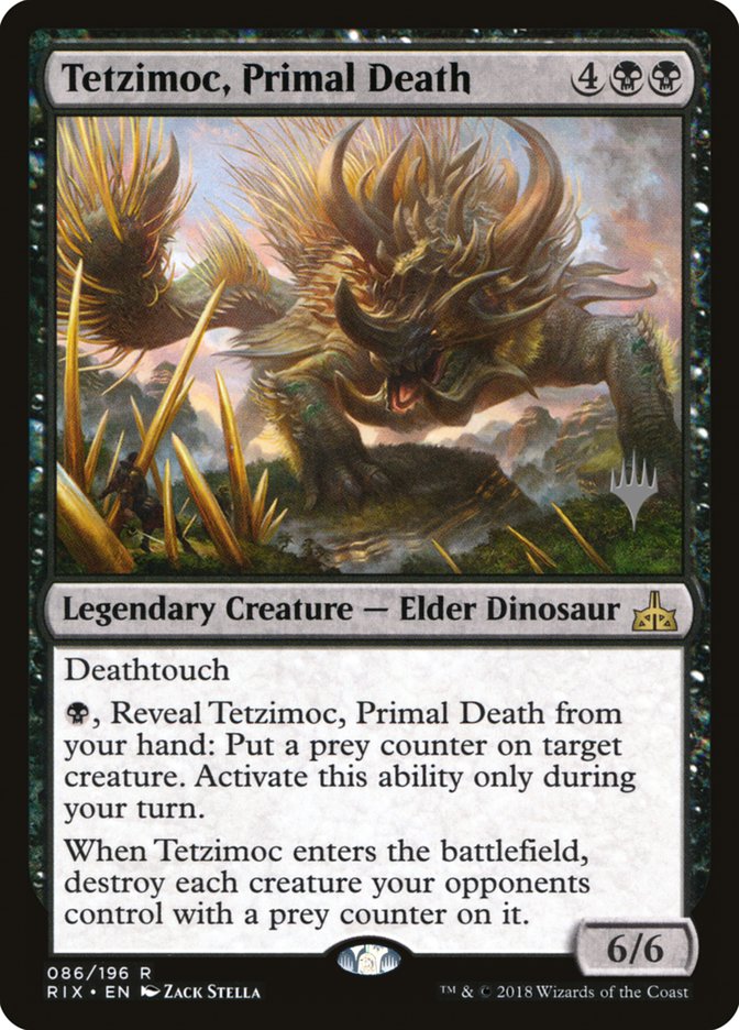 Tetzimoc, Primal Death (Promo Pack) [Rivals of Ixalan Promos] (PRIX 86P)